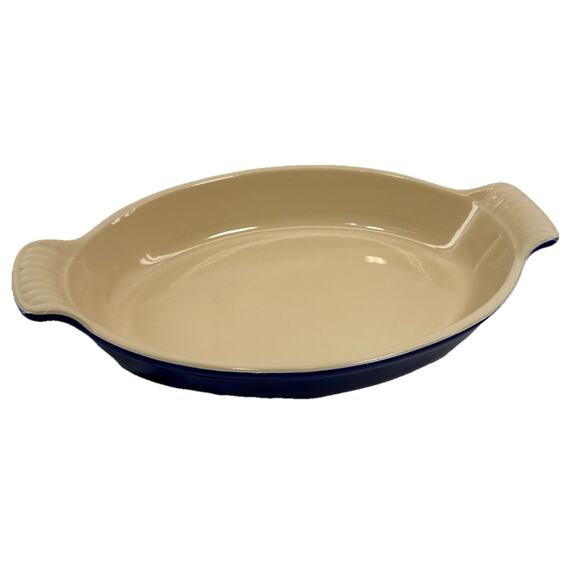Le Creuset 13-14 Oval Stoneware Baking Dish Marine Blue 2.6 Qt NEW Unused France - Picture 9 of 9
